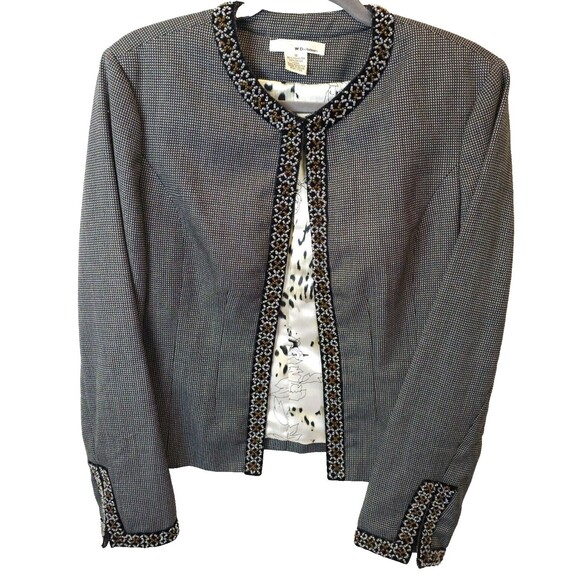 WD Platinum Jackets & Blazers - Women's Blazer Size 16 Bead Trim Jazzy Different Unique Office Career Church
